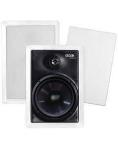 BIC America M-PRO6W 150-Watt 6.5" Weather-Resistant In-Wall Speakers with Pivoting Tweeters & Metal & Cloth Grilles
